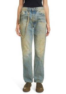Maison Margiela Displaced Pocket Distressed Loose Fit Jeans in Dirty Wash at Nordstrom