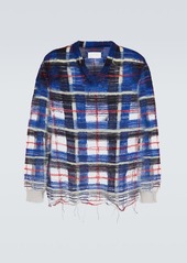 Maison Margiela Distressed checked mohair-blend sweater