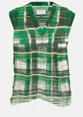 Maison Margiela Distressed checked mohair-blend sweater vest