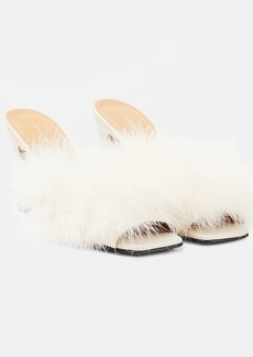 Maison Margiela Feather-embellished mules