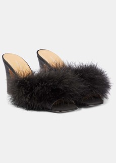 Maison Margiela Feather-embellished mules