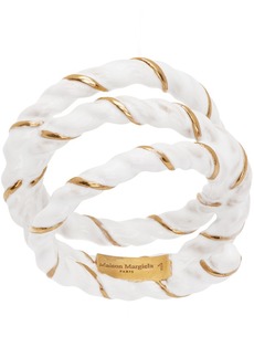 Maison Margiela Gold & White Twisted Wire Ring