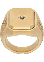 Maison Margiela Gold Enamel Signet Ring