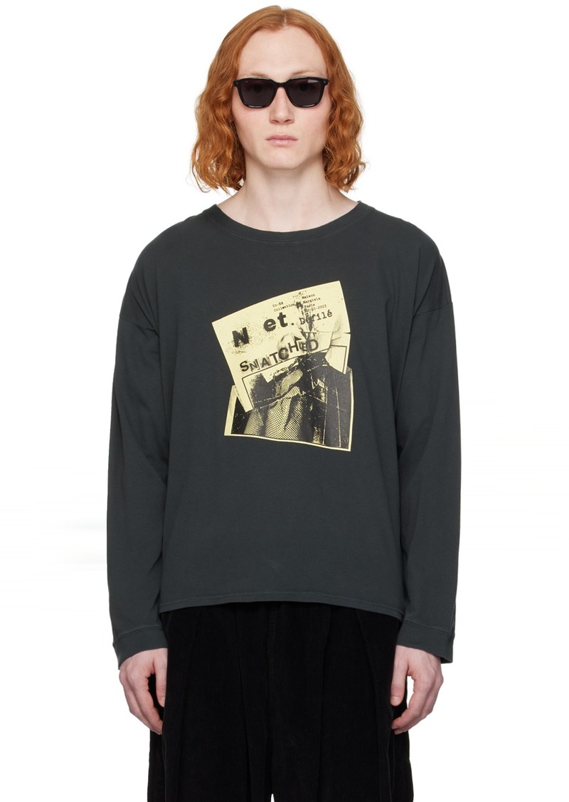 Maison Margiela Gray Printed Long Sleeve T-Shirt