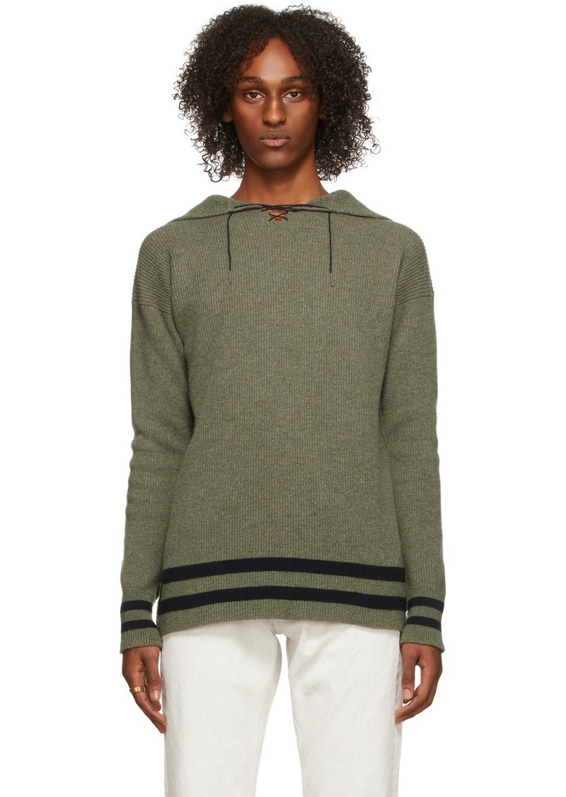 Maison Margiela Green & Navy Pullover Sweater