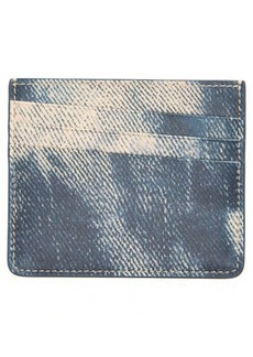 Maison Margiela Leather Card Case in Vintage Denim at Nordstrom