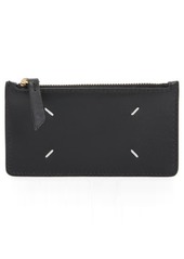 Maison Margiela Leather Zip Card Case in Black at Nordstrom