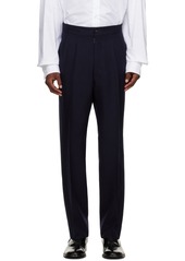 Maison Margiela Navy Pleated Trousers