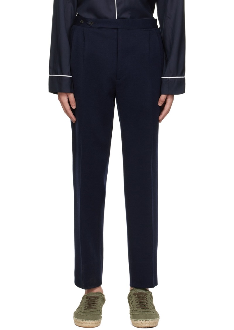 Maison Margiela Navy Pleats Trousers