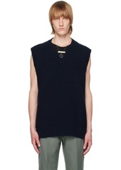 Maison Margiela Navy V-Neck Vest