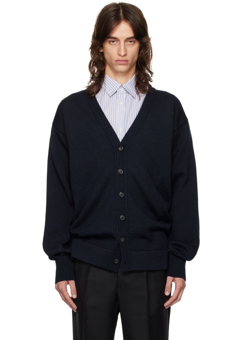 Maison Margiela Navy Virgin Wool Cardigan