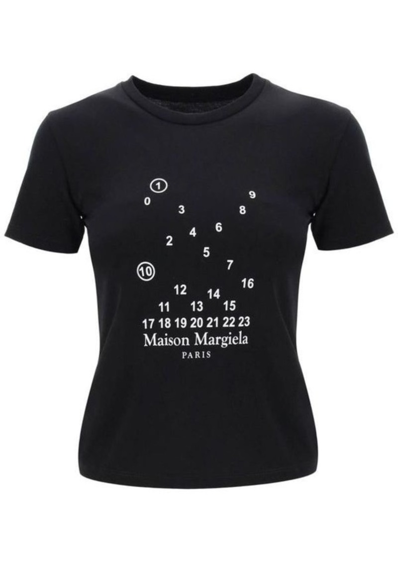 Maison margiela numeric print slim fit t-shirt