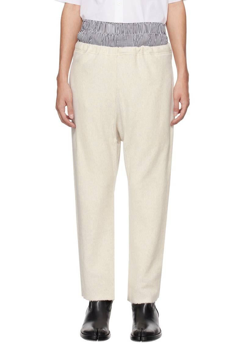 Maison Margiela Off-White Raw Edge Sweatpants