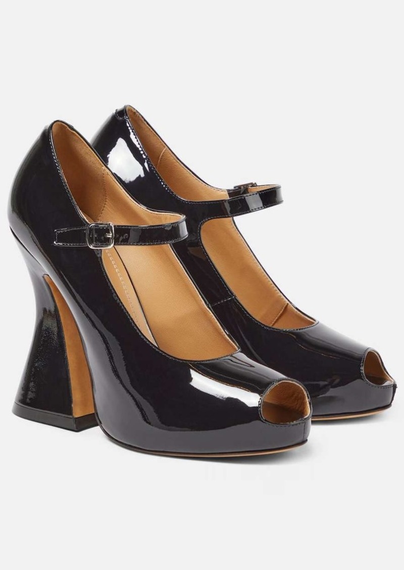 Maison Margiela Patent leather peep-toe Mary Jane pumps