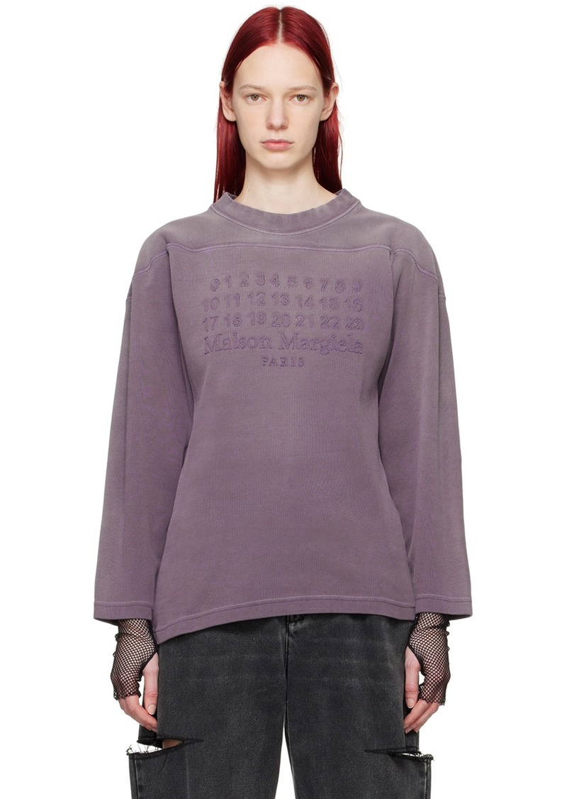Maison Margiela Purple Embroidered Sweatshirt