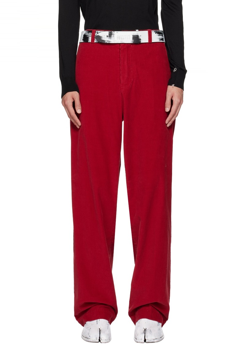 Maison Margiela Red Four-Pocket Trousers