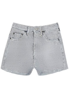Maison margiela shorts in rhinestone-studded denim