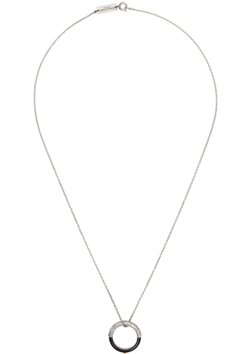 Maison Margiela Silver & Black Enamel Necklace