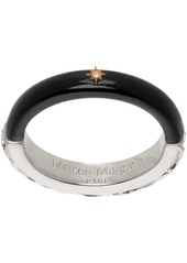 Maison Margiela Silver & Black Enamel Ring