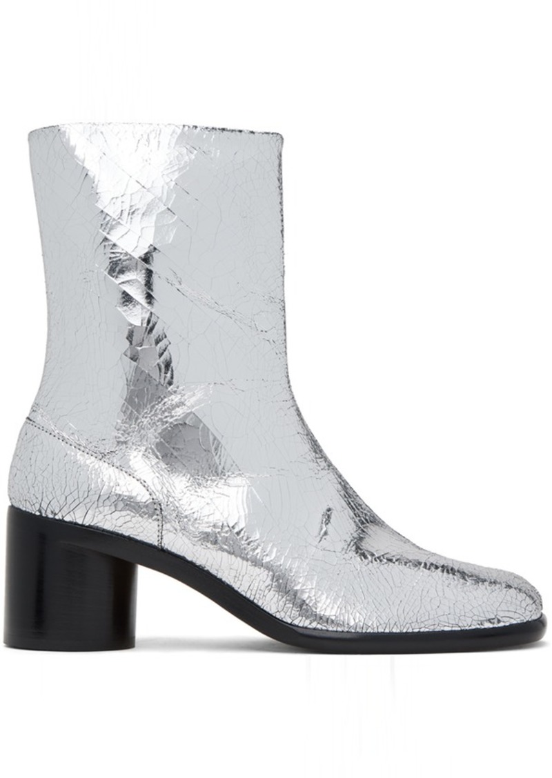 Maison Margiela Silver Tabi Broken Mirror Boots