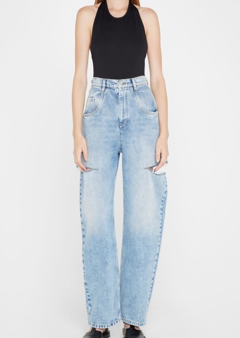 Maison Margiela Slash-Sides Wide-Leg Denim Pants