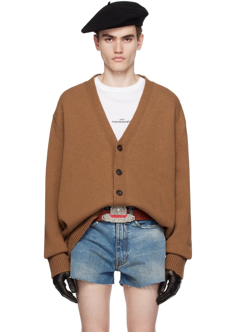 Maison Margiela Tan Elbow Patch Cardigan