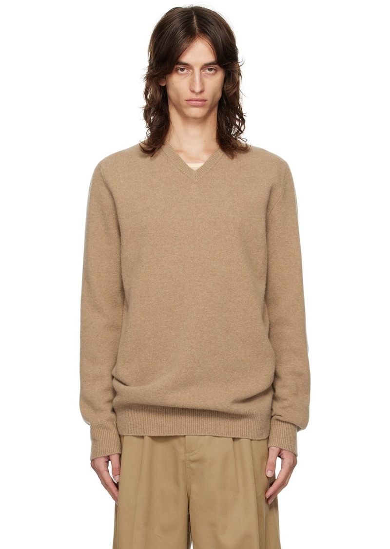 Maison Margiela Tan V-Neck Sweater