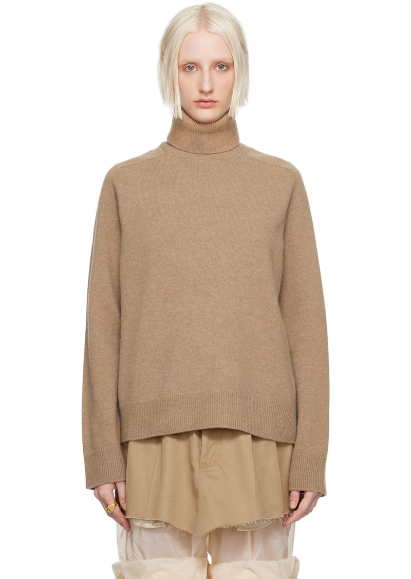 Maison Margiela Tan Washed Lambswool Turtleneck