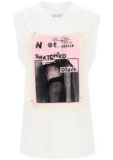 Maison margiela tank t-shirt with removable print