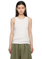 Maison Margiela White Fancy Rib Tank Top