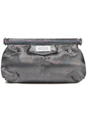 Maison Margiela Woman Glam Slam Quilted Holographic Suede Clutch Gunmetal