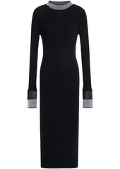 Maison Margiela Woman Ribbed Cotton-blend Midi Dress Black