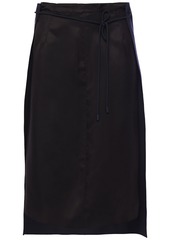 Maison Margiela - Two-tone wool-blend twill and satin skirt - Black - IT 40
