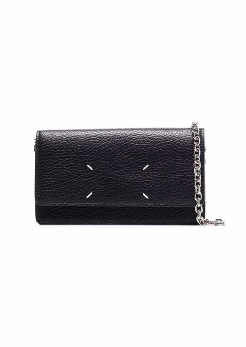 Maison Margiela Woman's Black Leather Crossbody Wallet