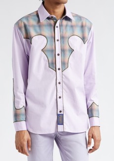 Maison Margiela x Pendleton Décortiqué Long Sleeve Cotton Button-Up Shirt