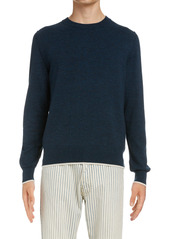Maison Margiela Elbow Patch Cotton & Wool Sweater in Dark Blue/Off White at Nordstrom