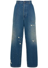 Maison Margiela Mid Rise Painted Denim Wide Jeans