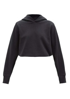 Mm6 Maison Margiela - Open-sleeve Cotton-jersey Hooded Sweatshirt - Womens - Black