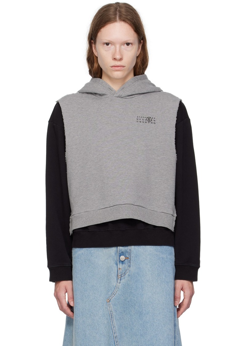 MM6 Maison Margiela Black & Gray Layered Hoodie