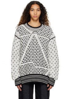 MM6 Maison Margiela Black & White Jacquard Sweater