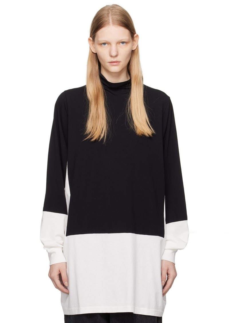 MM6 Maison Margiela Black & White Paneled Turtleneck