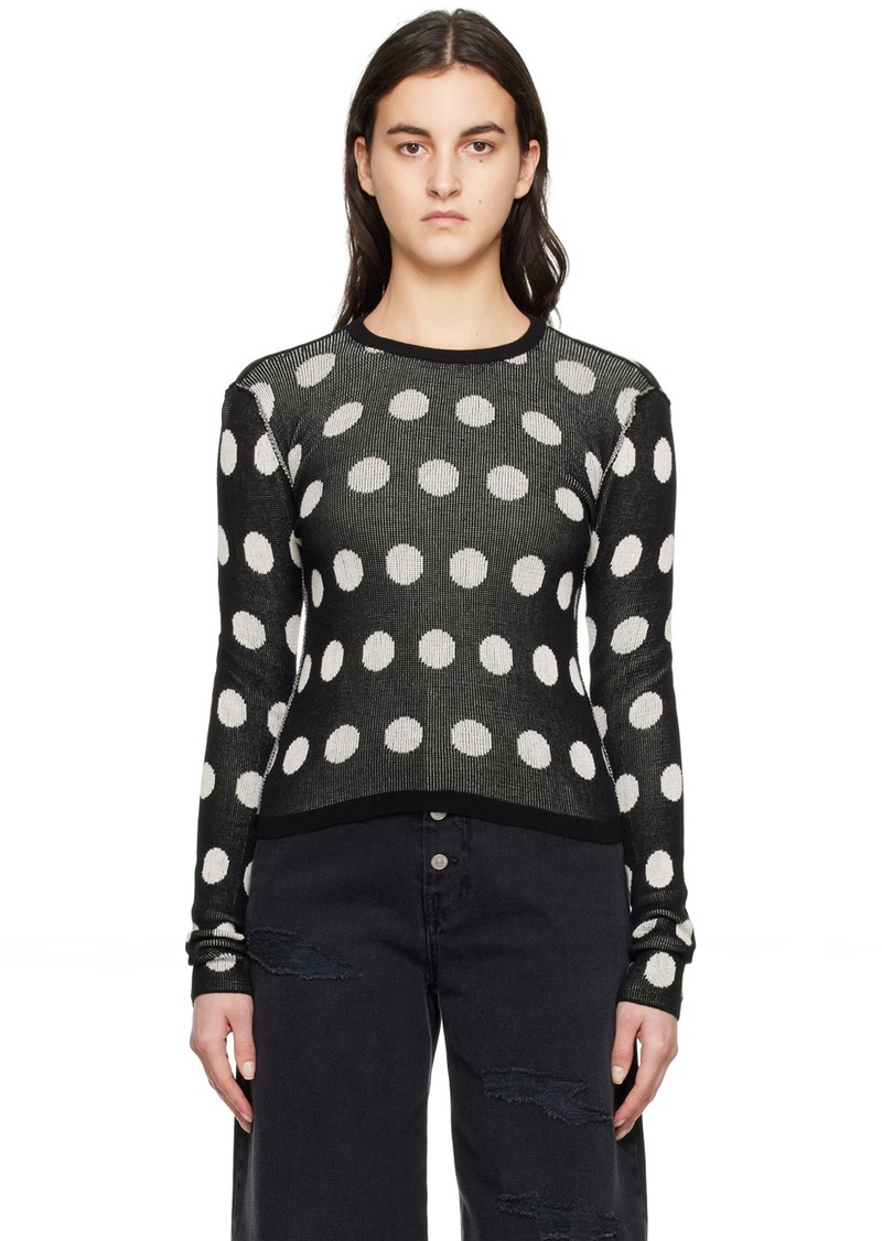 MM6 Maison Margiela Black & White Polka Dot Sweater