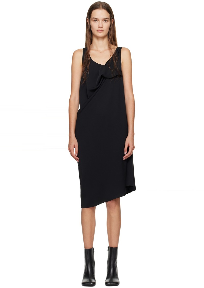 MM6 Maison Margiela Black Asymmetric Midi Dress