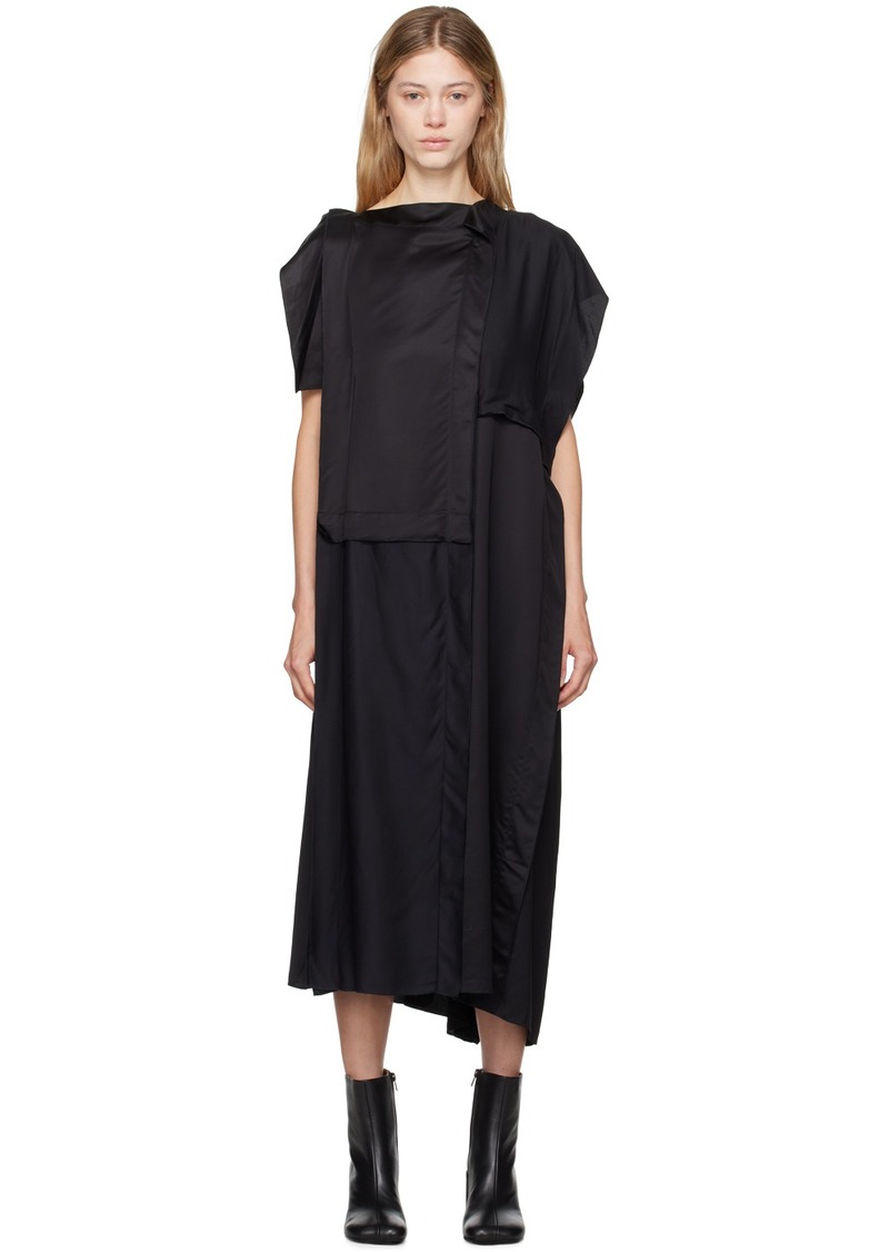 MM6 Maison Margiela Black Asymmetrical Midi Dress