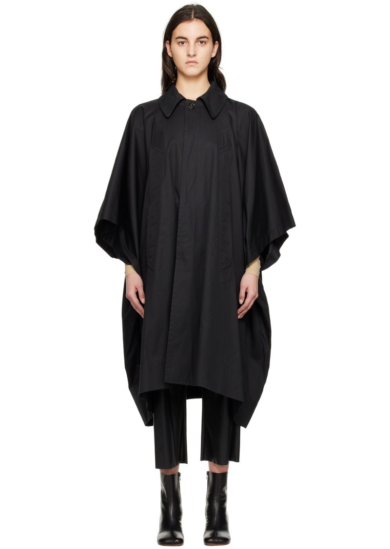 MM6 Maison Margiela Black Button Trench Coat