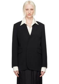 MM6 Maison Margiela Black Collarless Padded Blazer