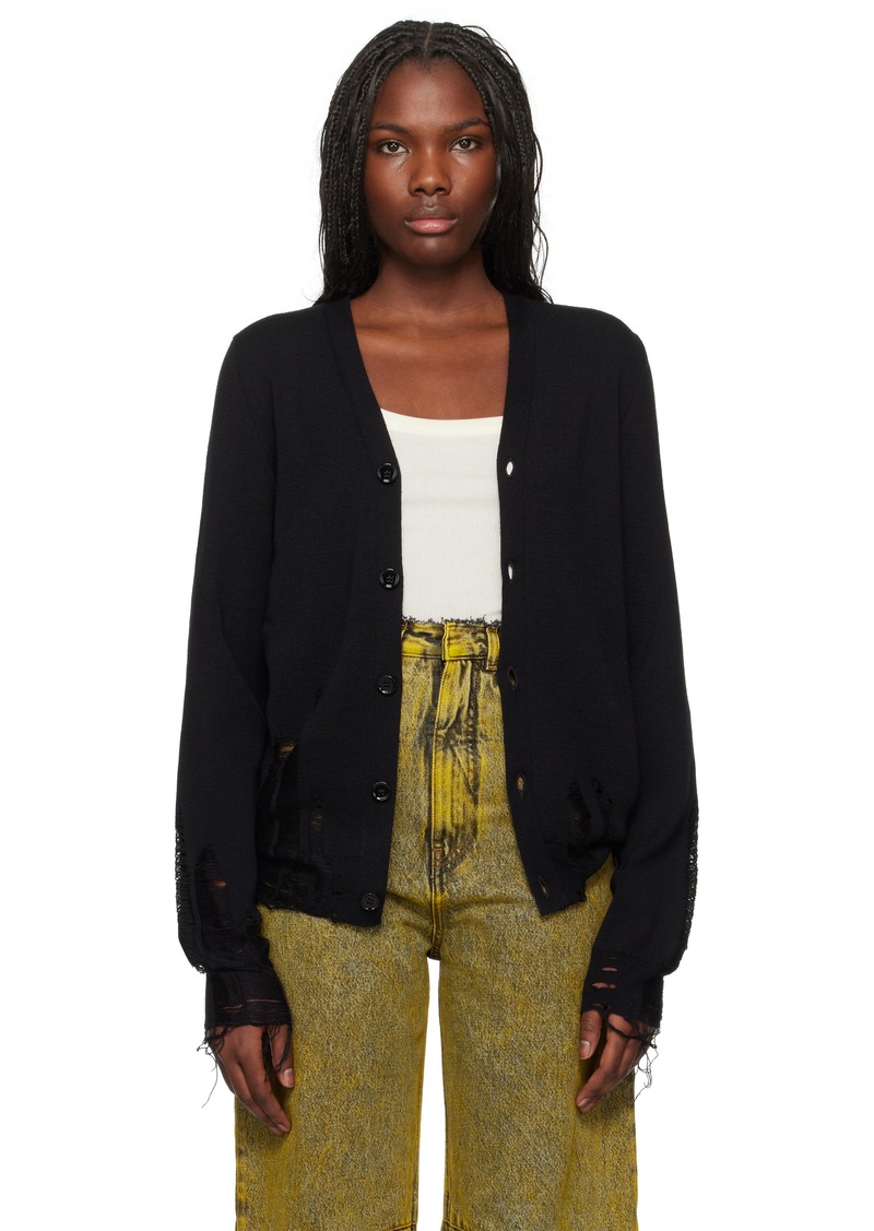 MM6 Maison Margiela Black Compact Distressed Cardigan