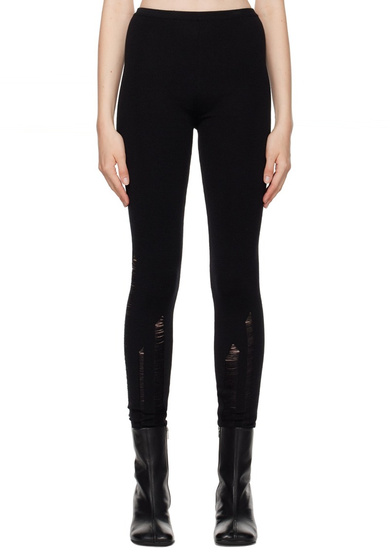 MM6 Maison Margiela Black Compact Distressed Leggings