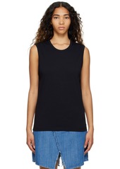 MM6 Maison Margiela Black Crewneck Tank Top