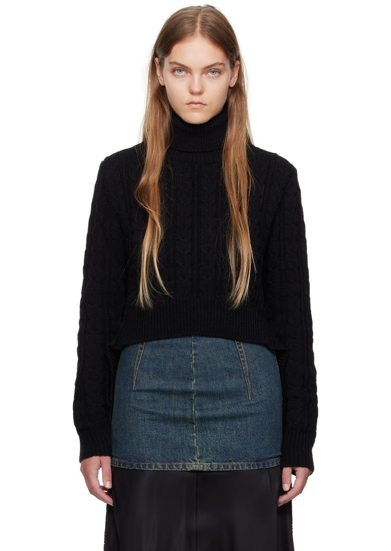 MM6 Maison Margiela Black Cropped Turtleneck